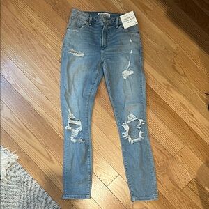 Abercrombie & Fitch Blue Skinny Jeans Distressed Denim